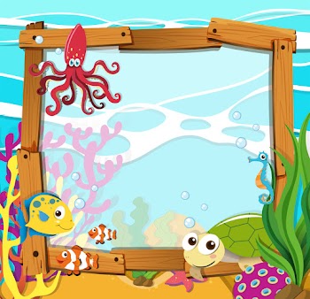 Border design with sea animals