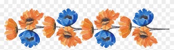 Border Flowers Cut Flowers - Orange And Blue Flower Border