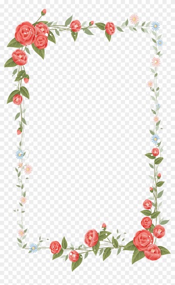 Border Flowers Drawing Clip Art - Frame Border Flower Design Transparent