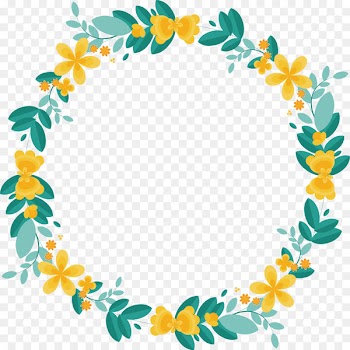 Border Flowers Garland Wreath - Leaves splicing love ring 