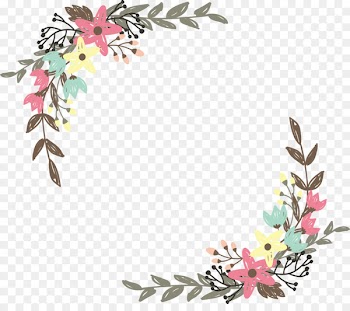 Border Flowers Wildflower Clip art - Hand painted graffiti wild flower borders 