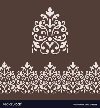 Border frame with damask ornament vector image