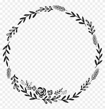Border Frame Wreath Circle Round Fleaves Floralwreath - Floral Wreath Clipart Transparent Background