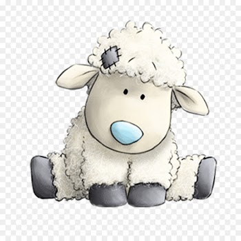 Border Leicester Paper Blue Sticker Friendship - little sheep 