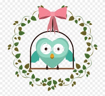 Border Of Creepers With Owl In Swing - Creepers Border Design