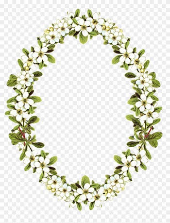 Borders And Frames Flower Picture Frames Clip Art - Oval Flower Frame