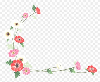 Borders And Frames Flower Watercolor Painting Clip - Water Color Flower Border Png