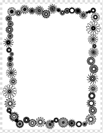 Borders and Frames Frames Black and white , Hearts And Flowers Border transparent background PNG clipart