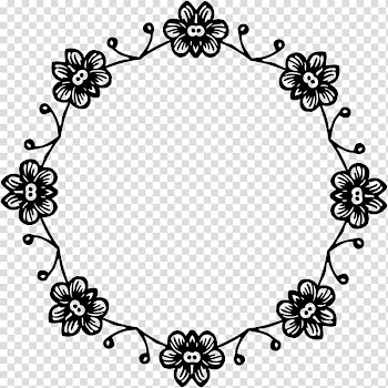 Borders and Frames Frames , circle flower transparent background PNG clipart
