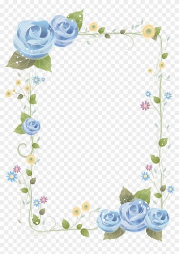 Borders And Frames Paper Flower Clip Art - Flower Page Borders Blue