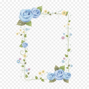 Borders and Frames Paper Flower Clip art - Vector Blue Rose Frame 