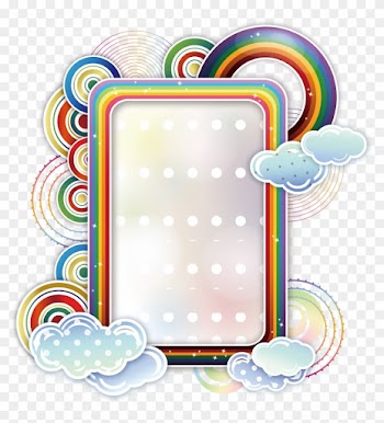 Borders And Frames Rainbow Cloud Clip Art - Vector Border