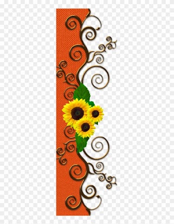 Borders * Cantoneiras * Cluster Sunflower Clipart, - Yellow Border Design Png