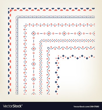  					Borders with corner elements vector image														