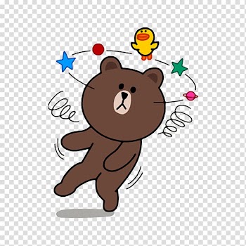 Borwn bear illustration, Sticker LINE BROWN FARM Bear Line Friends, ramadan flyer transparent background PNG clipart