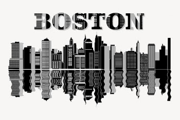Boston cityscape silhouette background, building | Free PSD - rawpixel