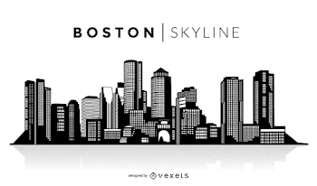 Boston silhouette skyline - Vector download