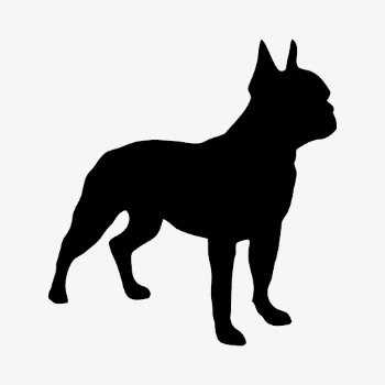 Boston Terrier dog silhouette clipart, | Free Vector - rawpixel