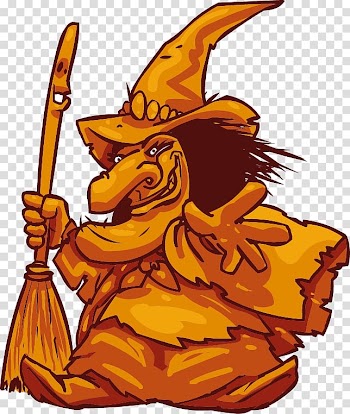 Boszorkxe1ny Cartoon Halloween , Holding the broom's witch elements transparent background PNG clipart