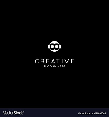 Bot robotic creative logo design vector image