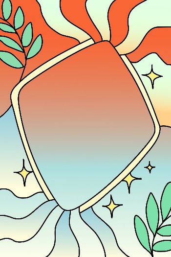 Botanical abstract frame, gradient background | Free Vector - rawpixel