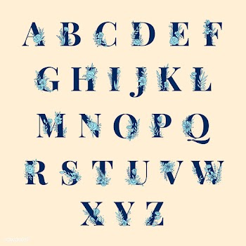 Botanical Alphabet capital letters vector set | Free stock vector - 532986