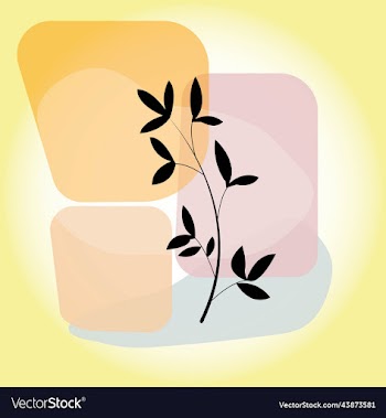 botanical banner with organic shapes leaves