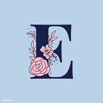 Botanical capital letter E vector | Free stock vector - 533030
