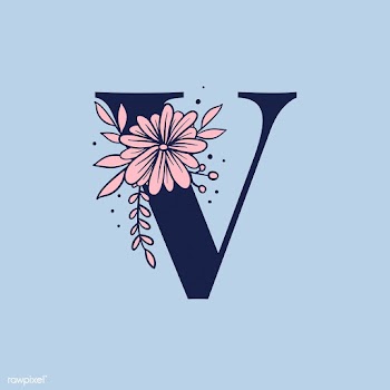 Botanical capital letter V vector | Free stock vector - 533036