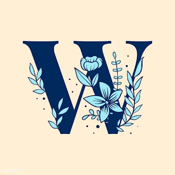 Botanical capital letter W vector | Free stock vector - 532899