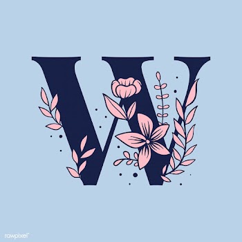 Botanical capital letter W vector | Free stock vector - 533033