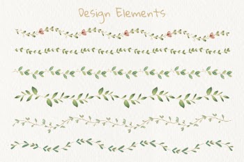 Botanical dividers set Free Vector