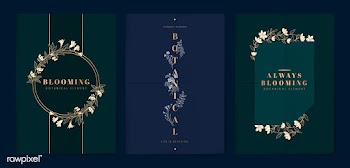 Botanical floral card set | Free stock vector - 559505