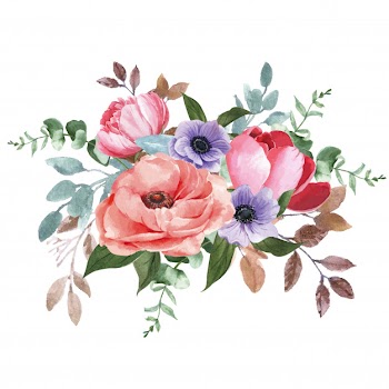 Botanical flower watercolor bouquet elegance blooming Free Vector