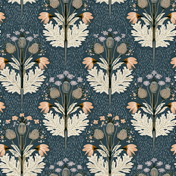 Botanical Folk-Art Floral Pattern