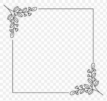 Botanical frame png ornament in black… | Free stock illustration | High Resolution graphic