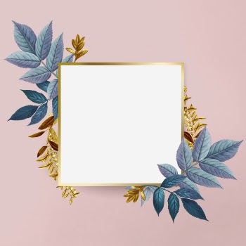Botanical golden frame Free Psd