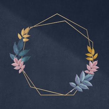 Botanical golden frame Free Psd