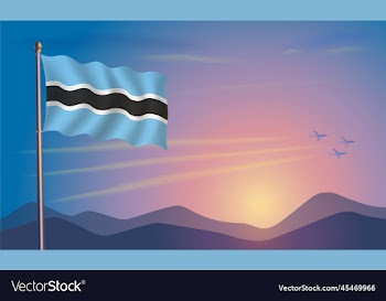 botswana flag in the morning sun