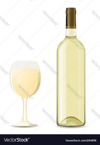 Bottle and glass vector image