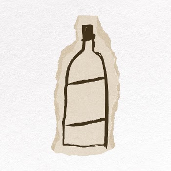 Bottle doodle sticker, ripped paper | Free PSD Illustration - rawpixel