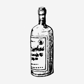 Bottle drawing, object vintage illustration. | Free Photo - rawpixel