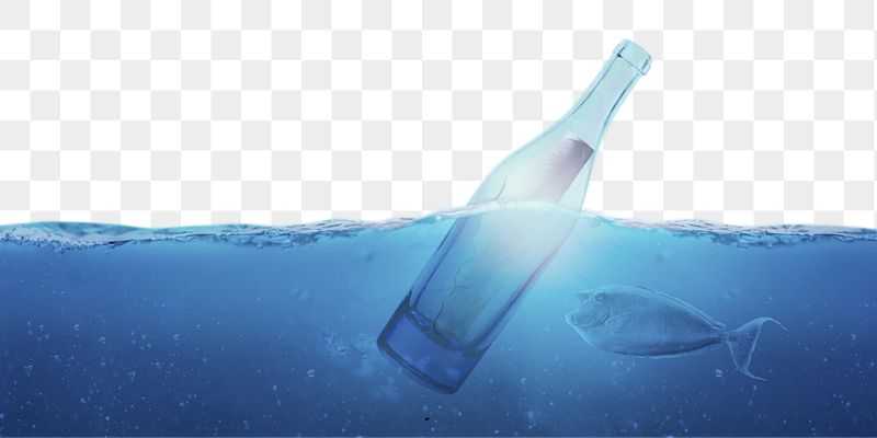 Bottle in ocean png sticker, | Free PNG - rawpixel