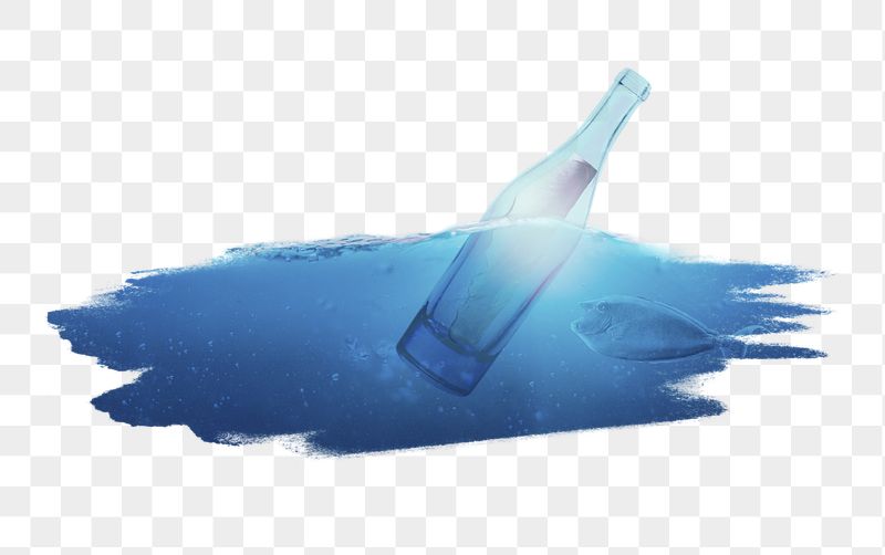 Bottle in ocean png sticker, | Free PNG - rawpixel