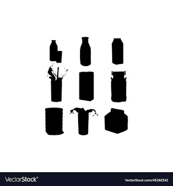 bottle milk set icon creative design