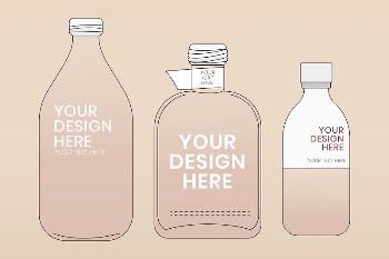 Bottle mockup, product packaging vector | Free Vector Mockup - rawpixel