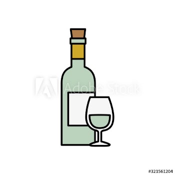 bottle of wine with cup design