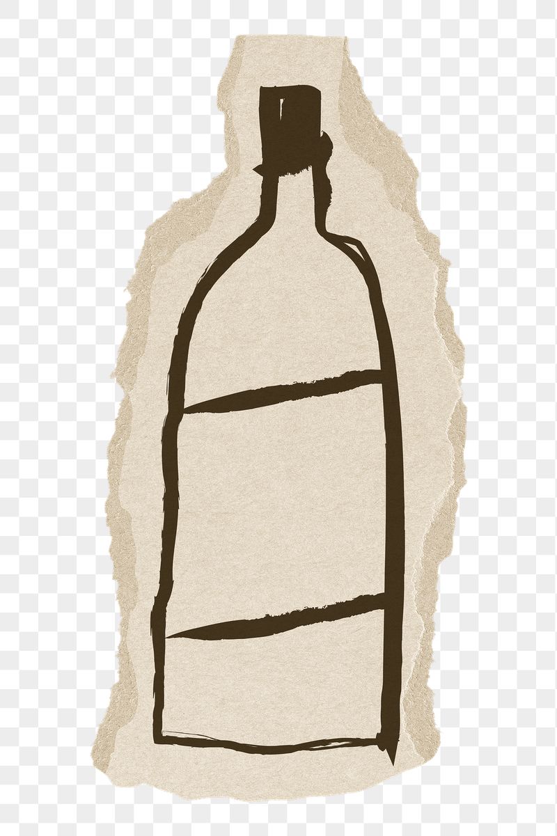 Bottle png sticker, ripped paper | Free PNG Illustration - rawpixel