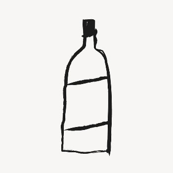 Bottle sticker, object doodle in black | Free Vector Illustration - rawpixel