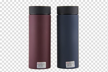 Bottle Vacuum flask, Simple two-color mug transparent background PNG clipart